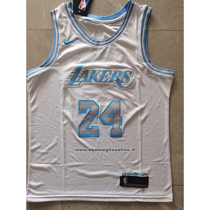 Maglia Los Angeles Lakers Kobe Bryant #24 Citta 2020-21 Bianco